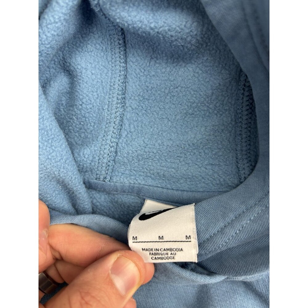 Nike Hoodie Womens Medium Cropped Fleece Pullover Swoosh Logo Sweatshirt - Picture 2 of 8